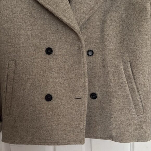 Le Capsole Greige Big Collar Wool Coat XS - Picture 3 of 8